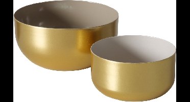 Theelichthouder goudkleurig , set van 2 formaten . Boltze Lucy bowl