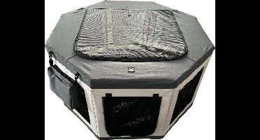 Topmast Puppyren Tent - Buizen Constructie - Grijs - Hondenren - Puppyrennen - Binnen en Buiten