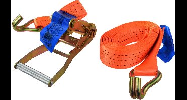 GEKO Rateltrekband - 10m - 5000kg - Polyester - J-haken - 50mm breed