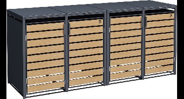 4gardenz® Premium Kliko Ombouw 4 kliko's - Containerombouw Weerbestendig - Houtlook