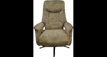 Inox - Fauteuil - Relaxstoel - Relaxfauteuil - Manueel Verstelbaar - 360º Draaibaar - Adore stof - Huntergroen