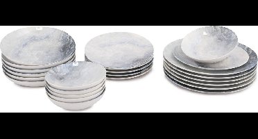 Asir - Dinerservies (24-delig) - Veelkleurig - 25 x 25 x 3