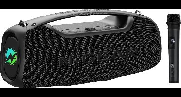 N-GEAR NRG500 - Bluetooth Speaker - Partybox met Verlichting & Microfoon - IPX5 Waterdicht - Zwart