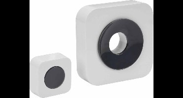 Perel Draadloze deurbel set, met 1 x ontvanger / 1 x drukknop op batterijen, gebruik binnenshuis, 36 melodieën, instelbaar volume, 300 m bereik