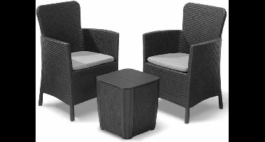 Keter - 5-delige - Balkonmeubelset - Miami - grafietkleurig - 223815