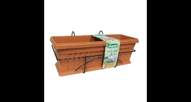 Plantenbak Iris voor balkon 50 cm – Bak, Houder en Schotel – Terracotta Look