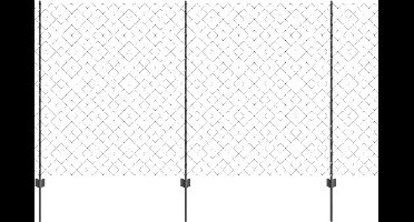 vidaXL - Hek - met - Paal - Grijs