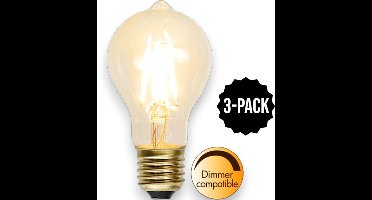 3-Pack | Standaard bol - E27 - 1.6W - Super Warm Wit <2200K - Dimbaar - Filament - Rookglas