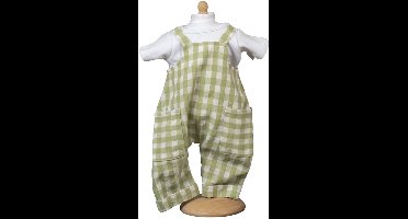 Mamamemo Poppenkleding Tuinbroek Groen Geruit 33 - 37 cm