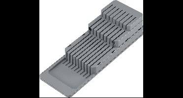 Metaltex - Messenblok voor Lade - Blade-Fit Messenhouder - Verstelbaar - 41 x 14,4 x 8 cm - Grijs