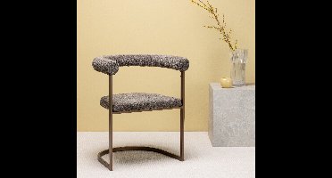 Fjôrd Eetkamerstoel Morning Bruin Grijs Boucle - Set van 2