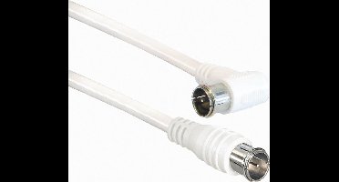 F-quick (m) recht - F-quick (m) haaks coaxkabel - wit - 7,5 meter