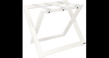 Kofferrek Roootz Compact | Wit beukenhout met Wit Leren banden | Inklapbaar | Compact