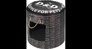 D&D Dierenhuisje Rattan 42x40 cm maat L bruin 434/431702