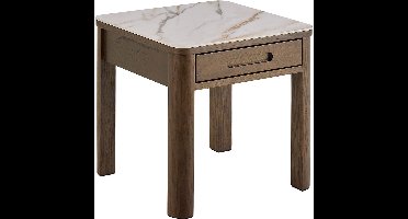 Giga Living Bijzettafel Wilven - Beige Keramiek - 45x45x45cm