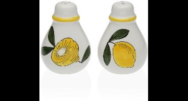 Peper- en Zoutvat Versa Keramisch Dolomite Citroen 5,5 x 8,5 x 6 cm