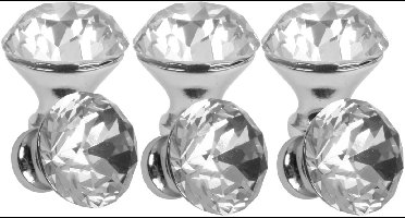 Domino® Meubelknop CRYSTAL A30mm M6 - WIT – 6 stuk - Hoge Kwaliteit Kastknop Deurknop - Deurknoppen voor kasten - Deurknopjes Meubelknoppen - Keukenkast Grepen - Ladeknop - Ladegreep - Kastgrepen