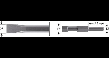 Rotec 6-kant Plattebeitel 25x450mm 6-kant ø17,0 / ø13x45 - 2155011