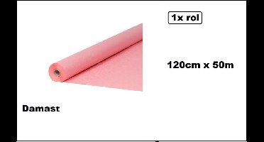 Tafelkleed op rol roze 120cm x 50meter - Damast Tafel dekken rol gala huwelijk thema feest kerst festival restaurant food
