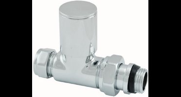 Sanifun luxe radiatorventiel 1/2 inch met knel aansluiting 15 mm recht