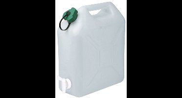 EDA Water Jerrycan of watertank - 15 Liters - met kraantje - transparant kunststof - 32x16x38cm