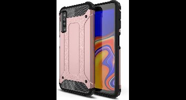 Ntech Hoesje Geschikt Voor Samsung Galaxy A7 2018 Hybrid Armor Hoesje - Rose Goud