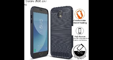Ntech Soft Brushed TPU Hoesje Geschikt Voor Samsung Galaxy J5 (2017) - Donker Blauw