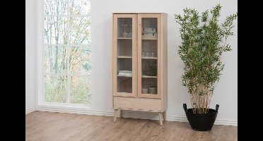 Giga Living Vitrinekast Rosta - Naturel - 80x37x178cm