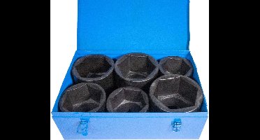 Stahlkaiser krachtdoppenset 6-delig, 1 inch, 80 - 105 mm, zeskant