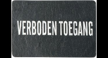 Leisteen Bordje  deurplaat 'verboden toegang' - 12 x 8 cm