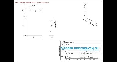 GB Stoelhoek elektrolytisch verzinkt 80mm 82405 (Prijs per 100 stuks)