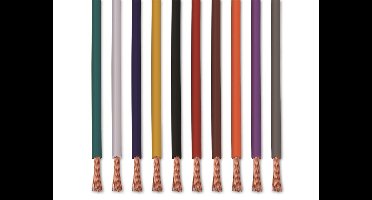 Quadrios 22CW005 Assortiment draden 1 x 0.75 mm² Wit, Blauw, Bruin, Oranje, Groen, Geel, Grijs, Violet, Zwart, Rood 1 s