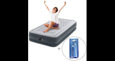 Intex Comfort Plush luchtbed met ingebouwde pomp | Eenpersoons | 191 x 99 x 33 cm | Inclusief reparatiekit