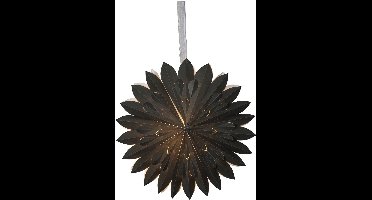 Star Trading Grote donkergroene papieren ster 'Clipp', veelpuntig, hangend van organza, Ø 60 cm
