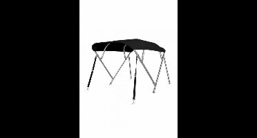 BREG Biminitop | RVS 4-boogs | Breedte 264 <> 283 cm - Hoogte 137 cm - Zwart doek