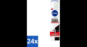Nivea - Deodorant - Spray - Black & White Max Protection - 150 ml - Voordeelverpakking - 24 stuks