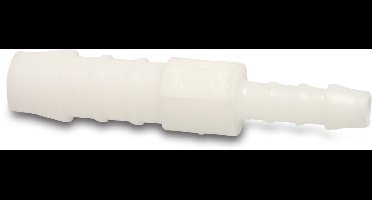 Verbindingspijpje verlopend nylon 6 mm naar 4 mm wit Deltafix