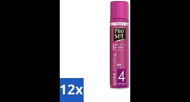 Proset - Haarspray - Ultra Sterk - 48 uur Werking - 250 ml - Voordeelverpakking - 12 stuks