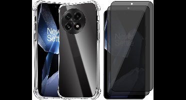Hoesje geschikt voor OnePlus 13 - 2x Privacy Screenprotector Volledig Dekkend Glas - Shockproof Transparant