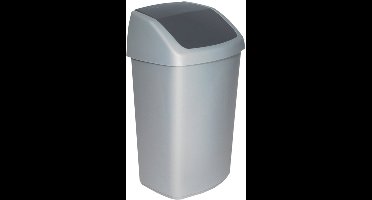 Afvalbak curver swing 50 liter zilver | 3 stuks