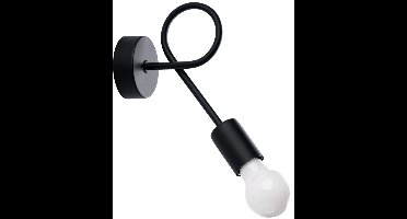 Sollux Lighting Wandlamp Levar - 19x23x8cm - E27 - zwart - staal