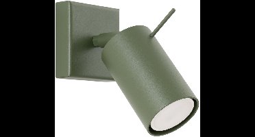 Sollux Lighting Wandlamp Ring - 8x8x16cm - GU10 - olijfgroen - staal