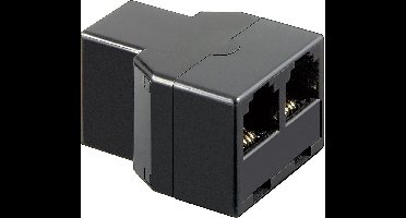 RJ11 (v) - 2x RJ11 (v) telefoon splitter / zwart