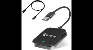 Siltcon® 2-in-1 Geschikt voor Carplay Dongle - Geschikt voor Android Auto Dongle - USB-A - USB-C - Zwart - 2026 model