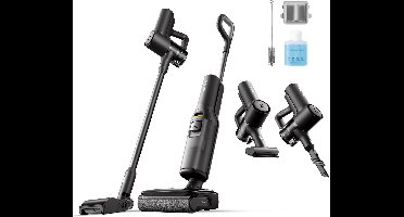 Roborock F25 Combo Draadloze -Nat Droog Stofzuiger - 5-in-1 Steelstofzuigers-Wet&Dry stofzuigers-20 kPa zuigkracht-zelfreiniging met 90°C hoge temperatuur-5 min flitsdrogen met hete lucht-Wasvloer Elektrische dweil-Zelfreinigende randreiniging