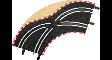 Carrera Go!!! Racebaanonderdeel - GO!!! Rijbaanwisselcurve - 228mm lang - 2 Baandelen onderdeel
