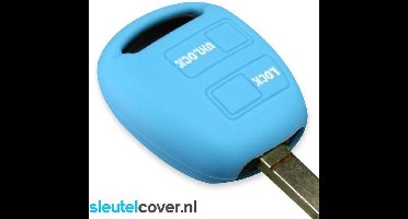 Autosleutel Hoesje geschikt voor Toyota - SleutelCover - Silicone Autosleutel Cover - Sleutelhoesje Lichtblauw