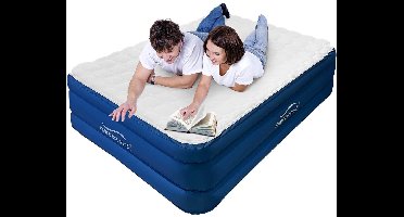 AeroRest 2-persoons luchtbed | 210 x 152 x 51 cm | Afritsbaar topmatras | Inclusief bijpassend hoeslaken + reparatiekit + twee hoofdkussens