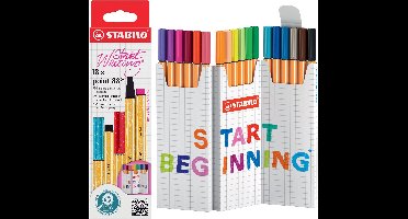 STABILO point 88 - Fineliner - Zig Zag Etui Met 18 Verschillende Kleuren