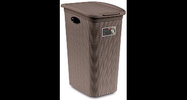 Wasmand met deksel 'Elegance' - 36 Liter - Met ventilatie - Handgrepen - Taupe